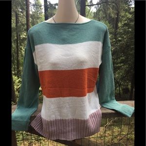 Mooselover oversized striped  sweater pastel color block  drop shoulder